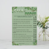 Sage Greenery Over or Under Bridal Shower Fun Game (Stehend Vorderseite)
