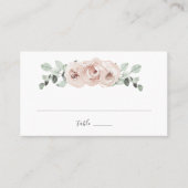 Sage Greenery Pink Dusty Rose Floral Wedding Platzkarte (Vorderseite)