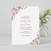 Sage Greenery Pink Floral Dusty Rose Gold Wedding Folieneinladung (Stehend vorne)