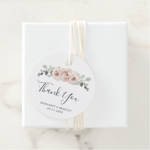 Sage Greenery Pink Floral Dusty Rose Hochzeit Geschenkanhänger