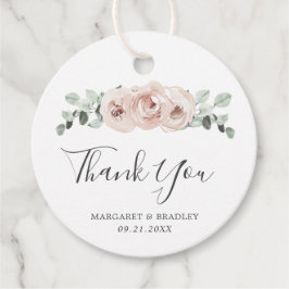 Sage Greenery Pink Floral Dusty Rose Hochzeit Geschenkanhänger