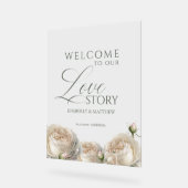 Sage Greenery Roses Welcome Wedding Sign Acrylschild (Winkel)