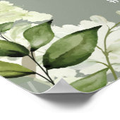 Sage Greenery Typografie Wedding Willkommenszeiche Poster (Ecke)