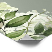 Sage Greenery Typografie Wedding Willkommenszeiche Poster (Ecke)