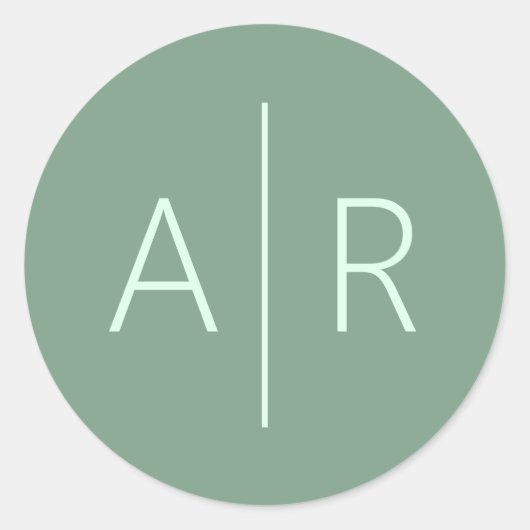 Sage Greenery Umschlag Aufkleber, Gastgeschenk Hoc Runder Aufkleber (Vorderseite)