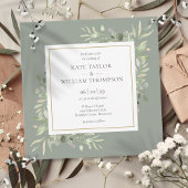 Sage Greenery Wedding Botanical Watercolor Einladung