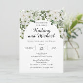 Sage Greenery Wedding Invitation Einladung (Stehend Vorderseite)