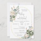 Sage Greenery Wedding Invitation Einladung (Vorderseite)