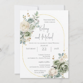 Sage Greenery Wedding Invitation Einladung