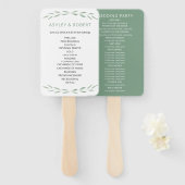 Sage Greenery Wedding Program, Botanischer Hand Fa Fächer (Vorne und Hinten)