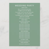 Sage Greenery Wedding Program, Botanisches Program Programm (Rückseite)