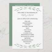 Sage Greenery Wedding Program, Botanisches Program Programm (Vorne/Hinten)