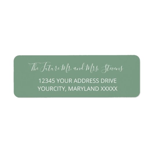 Sage Greenery Wedding Return Address Label (Vorne)