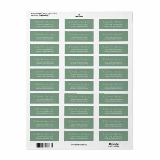 Sage Greenery Wedding Return Address Label (Vorne)