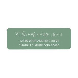 Sage Greenery Wedding Return Label