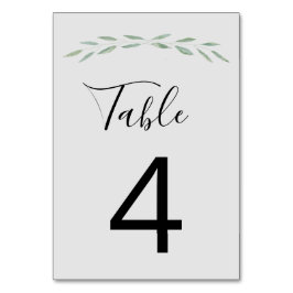 Sage Greenery Wedding Tischnummer Cards