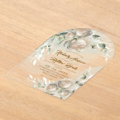 Sage Greenery White Rose Wedding Acryleinladungen (Ablage )