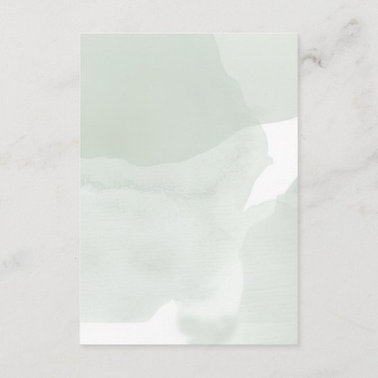 Sage Greenery White Rose Wedding Begleitkarte (Rückseite)