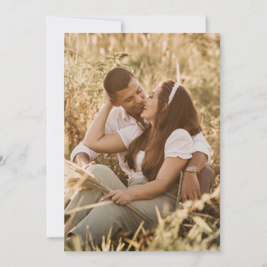 Sage Greenery White Rose Wedding Save The Date (Rückseite)