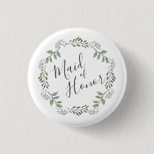 Sage Greenery Wreath Trauzeugin Button