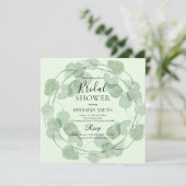 Sage GreenWatercolor Grüne Brautparty Einladung (Stehend Vorderseite)