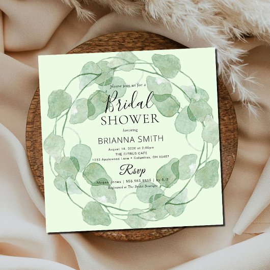 Sage GreenWatercolor Grüne Brautparty Einladung