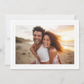 Sage Grey Frame Monogram Classic Foto Wedding Save The Date (Rückseite)