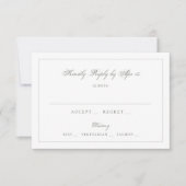 Sage Grey Green Calligraphy Monogram Frame Wedding RSVP Karte (Vorderseite)
