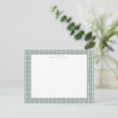 Sage Grid Frame Note Card Einladung (Stehend Vorderseite)