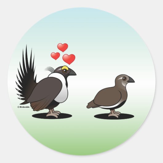 Sage Grouse-Liebe Runder Aufkleber (Vorderseite)