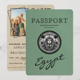 Sage-Grün Ägypten Reisepass Hochzeit Save the Date