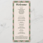 Sage-Grün Art Deco Hochzeitsprogrammkarte Programm (Vorderseite)