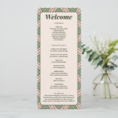 Sage-Grün Art Deco Hochzeitsprogrammkarte Programm (Stehend Vorderseite)