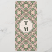 Sage-Grün Art Deco Hochzeitsprogrammkarte Programm (Rückseite)