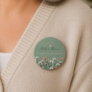Sage Grün Baby in Bloom Shower Oma Knopf Button