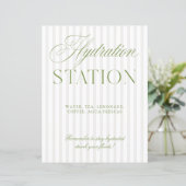 Sage Grün & Beige Hochzeits Hydrationsstation Schi (Stehend Vorderseite)