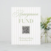 Sage Grün & Beige Hochzeitsgeschenk QR-Code Schild (Stehend Vorderseite)