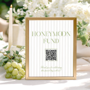 Sage Grün & Beige Hochzeitsgeschenk QR-Code Schild