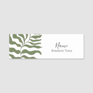Sage Grün Blatt Elegante Branding-Karte Minimal Namensschild