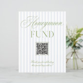 Sage Grün & Blau Flitterwochen Fonds QR-Code Schil (Stehend Vorderseite)