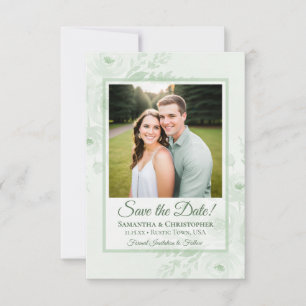 Sage Grün Boho Chic Pfingstrosen & Foto Hochzeit Save The Date