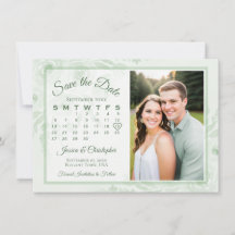 Sage Grün Boho Pfingstrosen Kalender & Foto Hochze
