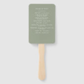 Sage grün botanisch rustikal elegant modern fächer (Rückseite)