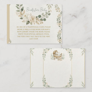Sage-Grün-Bücher für Baby Shower Mitteilungskarte