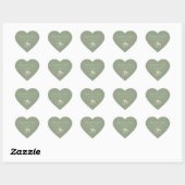 Sage Grün | Chic Blush Hochzeit Danke Herz-Aufkleber (Blatt)