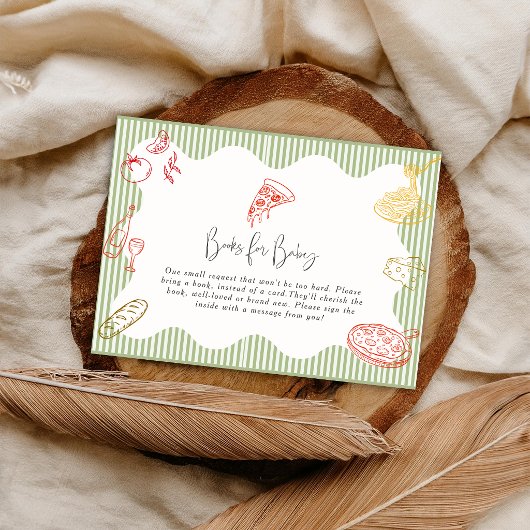 Sage-Grün Ciao Baby Italienische Pizza Baby Shower Begleitkarte