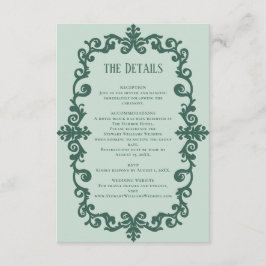 Sage-Grün Details Empfangs-Information Hochzeit  Begleitkarte