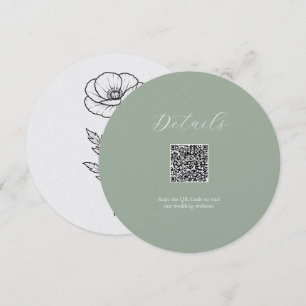 Sage Grün Details QR-Code Karte