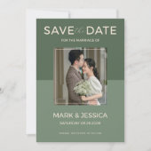 Sage-Grün doppelte Glückseligkeit Hochzeit Save The Date (Vorderseite)