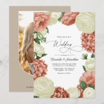 Sage Grün, Dusty Peach & Elfenbein Florale Hochzei